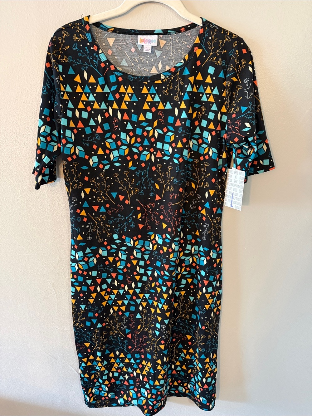 LuLaRoe Black Geometric Print Women’s Dress